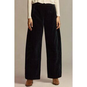 Anthropologie Pilcro The Izzie Pull On Barrel Pants Womens Medium Navy Corduroy
